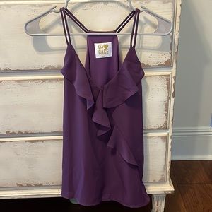 purple ruffle tank top